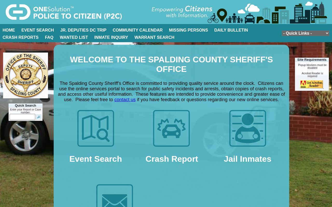 Spalding County P2C portal used during a 72-hour release check