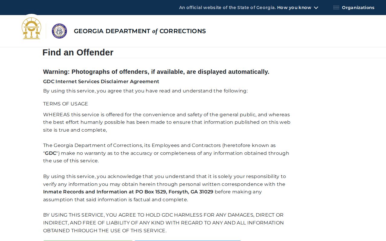 Georgia GDC offender search for Spalding County released inmates